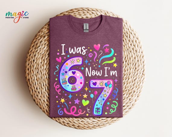 I Was 6 Now I’m 7 Birthday Girl Shirt, Funny 7th Birthday Kids Tee, Birthday Party Outfit, Gen Alpha Viral Meme Gift