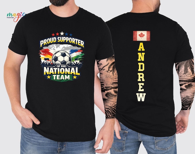 Personalized Soccer National Team Shirt, Custom Name USA Football Fan, Proud Supporter Sports Gift, Game Day Tee