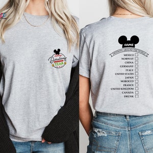 Custom Drinking Around the World Shirt, Custom Name Tshirt, Drinking Team Shirt, Epcot Disneyland Drink Shirt, Disneyworld Vacation Tee bild 4
