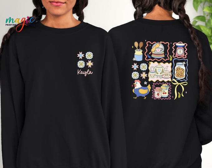 Personalized Kitchen Sweatshirt, Custom Name Baking Hoodie, Cooking Lover Gift, Funny Cooker Sweater, Gift for Mom