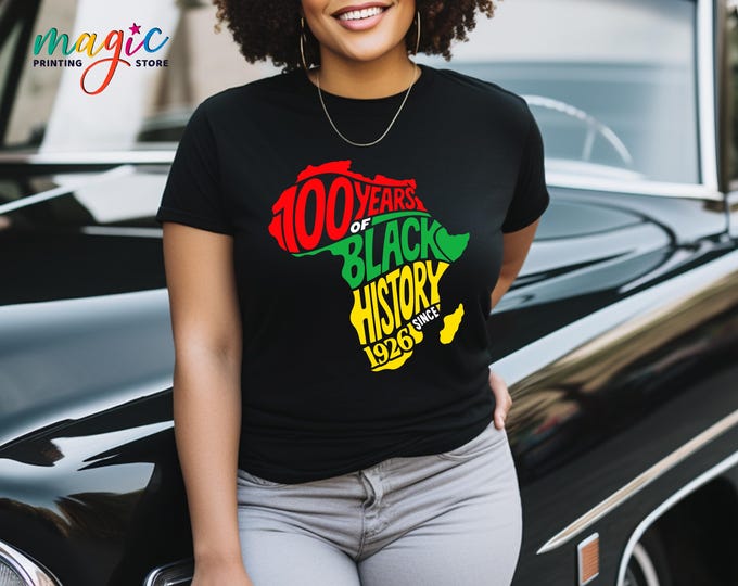 100 Years of Black History Shirt, Black Power Since 1926, Centennial African Pride Shirt, Anniversary 1926-2026 Tee, Equality Shirt