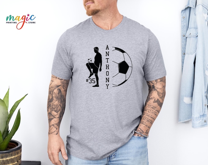 Custom Name Soccer Shirt, Personalized Soccer Player Tee, Game Day Tshirt, Soccer Team Gift