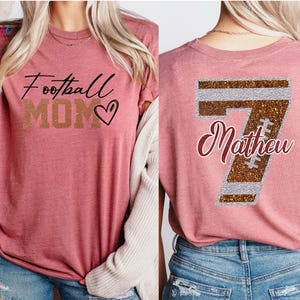 Custom Football Mom Shirt, Football Mama Shirt, Football Shirt Women, Personalized Football Shirt image 3