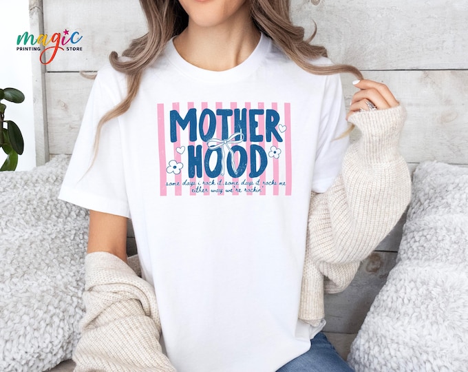 Coquette Motherhood Shirt, Retro Mothers Day Shirt, Striped Mom to Be Gift
