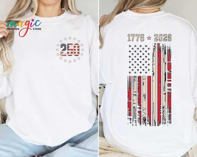 US 250th Anniversary Sweatshirt, American Flag Freedom Sweater, 1776 2026 Patriotic Gift