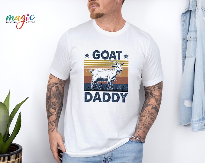 Goat Daddy Farmer Shirt, Funny Farm Animal Dad TShirt, Country Father's Day Gift, Gift for Dad