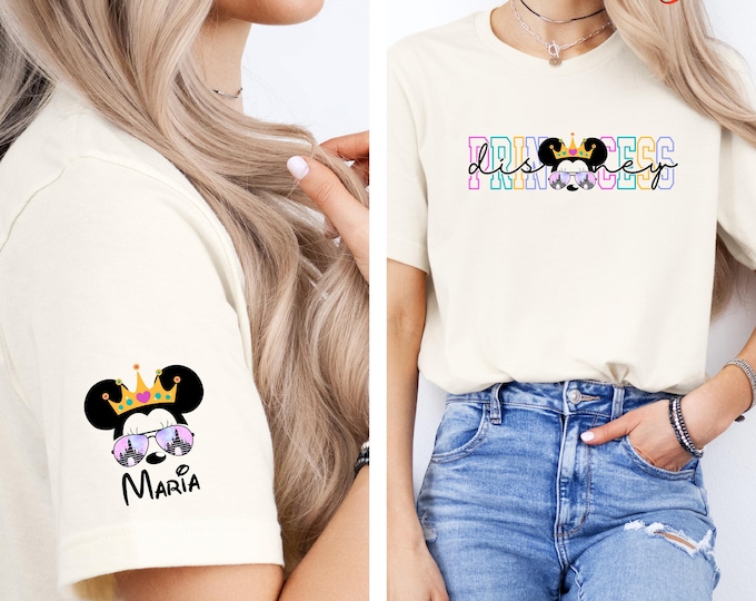 Custom Name Disney Princess Shirt, Minnie Mouse Family Vacation, Dad Daughter Tshirt, Daddy's Girl Gift