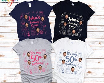 Custom Photo Face Birthday Shirt, Personalized Photo Tshirt, Funny Matching Party Outfit