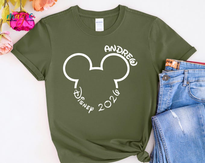 Custom Name Disney 2026 Shirt, Mickey Mouse Ears TShirt, Disneyland Vacation Trip Outfit, Magic Kingdom Tee