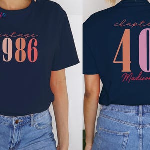 Custom Name Vintage 1986 40th Birthday Shirt, Chapter 40 T-shirt, Personalized Birthday Tee, Birthday Gift for Adults image 7