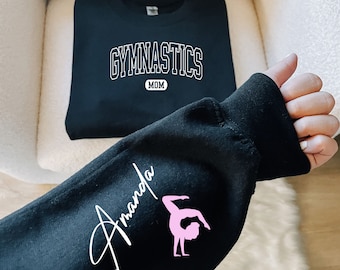 Personalized Gymnastics Mom Sweater, Custom Gymnastics Mom Sweatshirt, Customized Gymnastics Mom Hoodie, Gymnastics Mama Sweatshirt