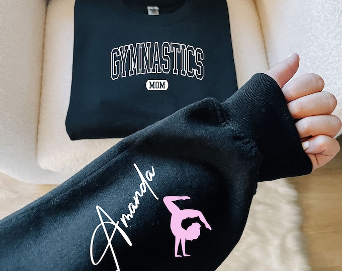 Personalized Gymnastics Mom Sweater, Custom Gymnastics Mom Sweatshirt, Customized Gymnastics Mom Hoodie, Gymnastics Mama Sweatshirt