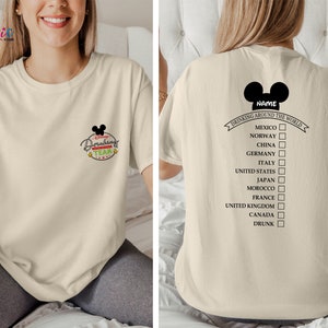 Custom Drinking Around the World Shirt, Custom Name Tshirt, Drinking Team Shirt, Epcot Disneyland Drink Shirt, Disneyworld Vacation Tee bild 1