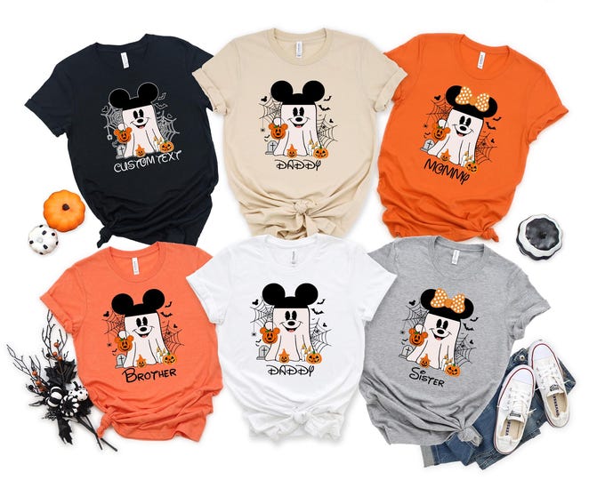 Custom Halloween Family Matching Shirt, Disney Halloween Shirt, Mickey and Minnie Shirt, Halloween Disney Trip Shirt, Gift For Halloween