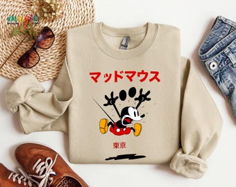 Disney Japan Sweatshirt, Japanese Mickey Mouse Sweater, Disney Tokyo Style Sweater, Japan Lover Hoodie