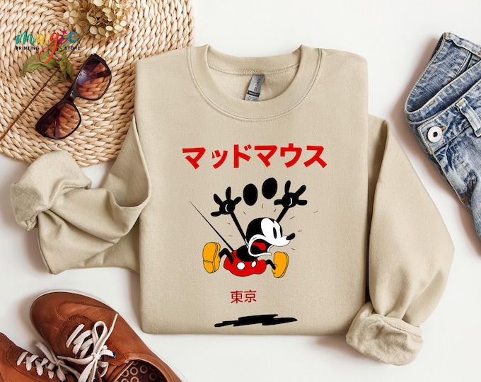Disney Japan Sweatshirt, Japanese Mickey Mouse Sweater, Disney Tokyo Style Sweater, Japan Lover Hoodie