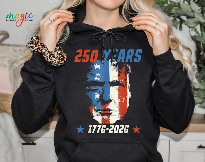 USA 250 Years 1776-2026 Celebration Sweatshirt, Red White and Blue Pride Gift, American Flag Hoodie
