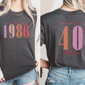 Custom Name Vintage 1986 40th Birthday Shirt, Chapter 40 T-shirt, Personalized Birthday Tee, Birthday Gift for Adults image 10