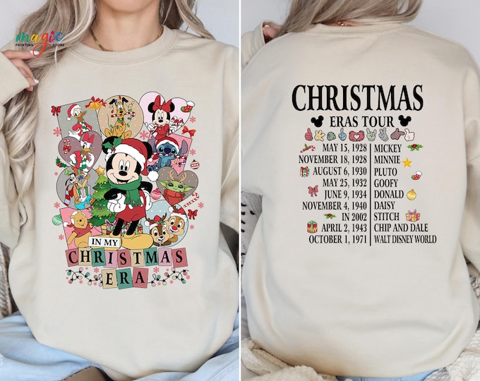 Christmas Eras Tour Sweatshirt, Disneyland Christmas Sweater, Mickey and Friends Xmas Hoodie, Holiday Gift