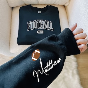 Personalized Football Mom Sweatshirt, Custom Football Mom Sweater, Football Mom Hoodie, Football Mama Sweatshirt, Gift For Football Mom