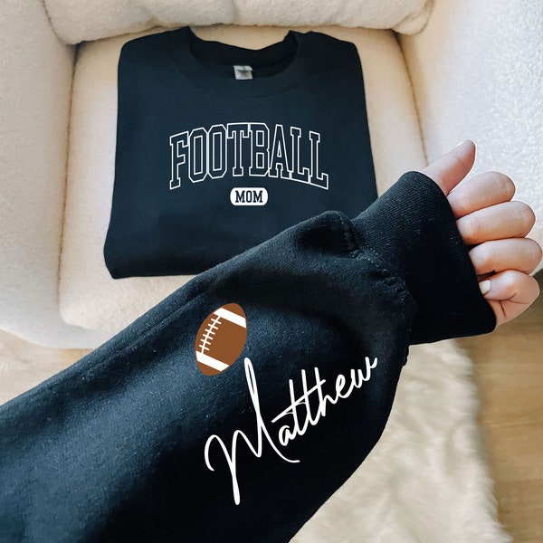 Personalized Football Mom Sweatshirt, Custom Football Mom Sweater, Football Mom Hoodie, Football Mama Sweatshirt, Gift For Football Mom