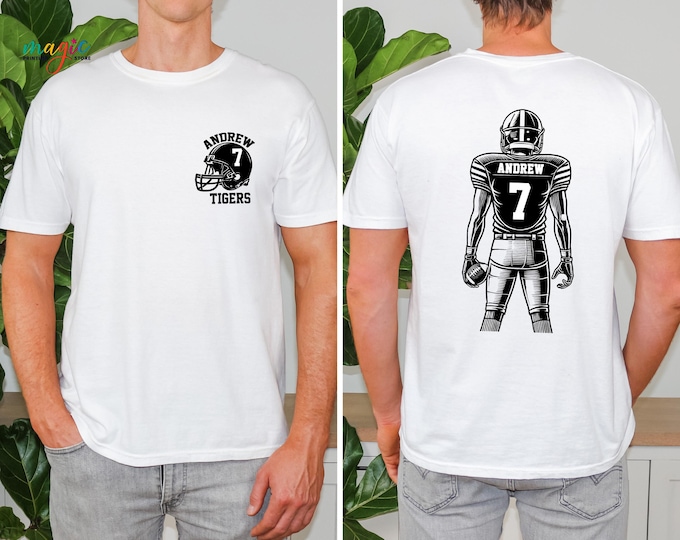 Custom Football Shirt, Personalized Football Team Shirt, Sports Day Shirt, Personalized Name and Number Shirt, Game Day Shirt, Football Mom
