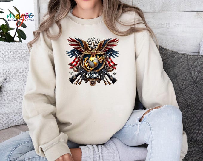 America Marine Sweatshirt, Patriotic Military Soldiers Hoodie, 250th Anniversary Shirt, Veteran Day Gifts