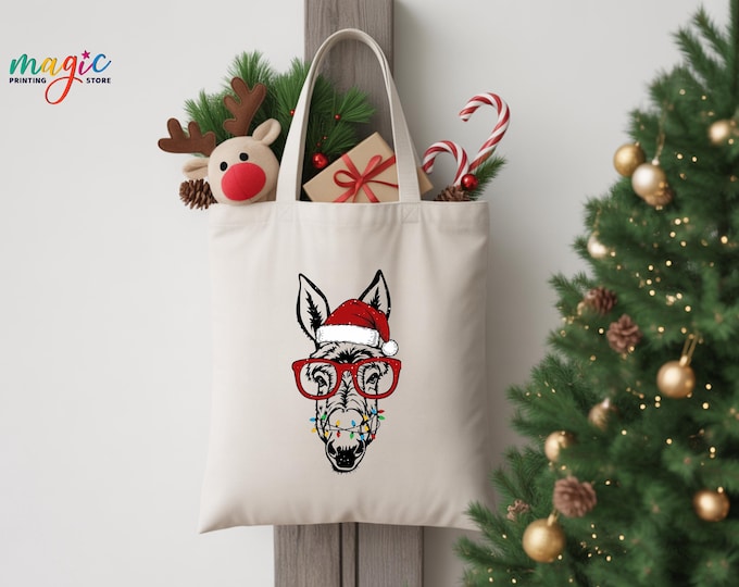 Funny Christmas Donkey Tote Bag, Sarcastic Xmas Shopping Bag, Eco Friendly Bag, Animal Lover Gift