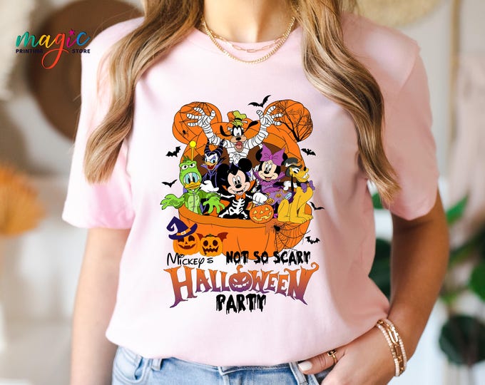 Disney Halloween Party Shirt, Not So Scary Shirt,  Mickey and Friends Halloween Tee, Spooky Season, Disney Characters Shirt, Halloween Gift