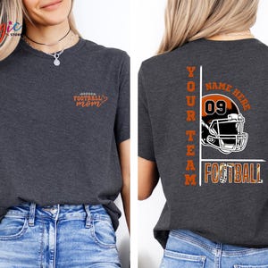 Custom Football Mom Shirt, Personalized Football Shirt, Your Name Football Shirt, Number Shirt, Game Day Tee, Comfort Colors® Football Team Bild 5
