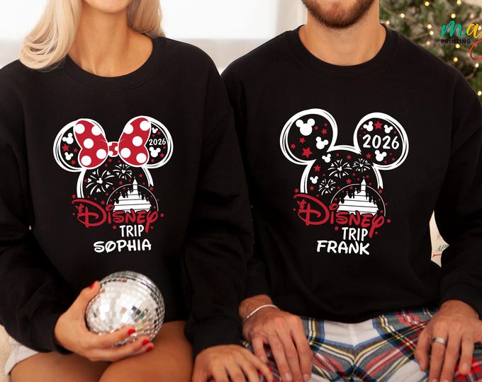 Custom Disneyworld 2026 Shirts, Disneyland Family Vacation, Family Disneyworld, Mickey Minnie Shirts, Family Matching