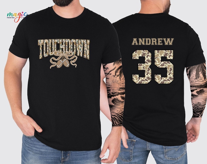 Custom Name Football Shirt,Personalized Touchdown Season Shirt,Custom Football Shirt, Game Day Sweatshirt, Football Season Gift,Football Tee