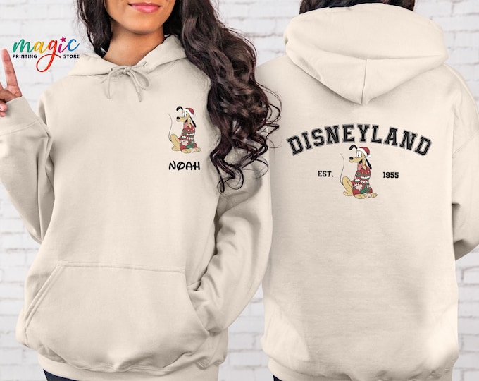 Custom Name Xmas Disney Characters Sweatshirt, Christmas Mouse And Friends Sweater, Christmas Squad Hoodie, Christmas Holiday Vacation Gift