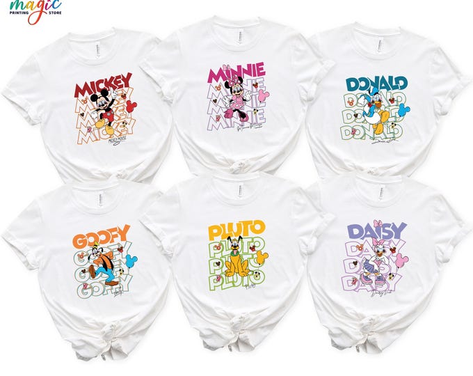 Mickey and Friends Checkered Shirt, Disney Trip Tshirt, Disney Characters Snacks Tee, Family Trip 2026