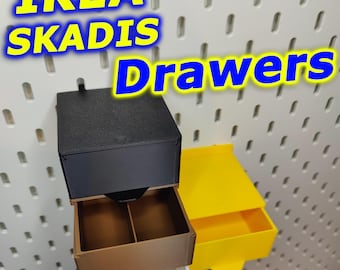 Cajones Skadis de Ikea impresos en 3D. Organizadores de tablero perforado. Fáciles de instalar. Colores personalizados.