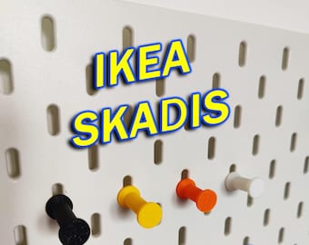 Ganchos para tablero perforado IKEA SKADIS impresos en 3D. Almacenamiento de herramientas. Costura. Manualidades. Colores personalizados. Paquete de 4.