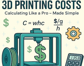 Guide du calculateur de coût d'impression 3D. Prix des impressions 3D. Calculatrice d'impression DIY. (Livre PDF numérique)