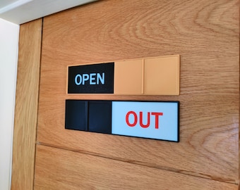 Letrero de puerta personalizado impreso en 3D con soporte adhesivo. Letrero personalizado para puerta corredera. Decoración moderna para oficina y hogar.