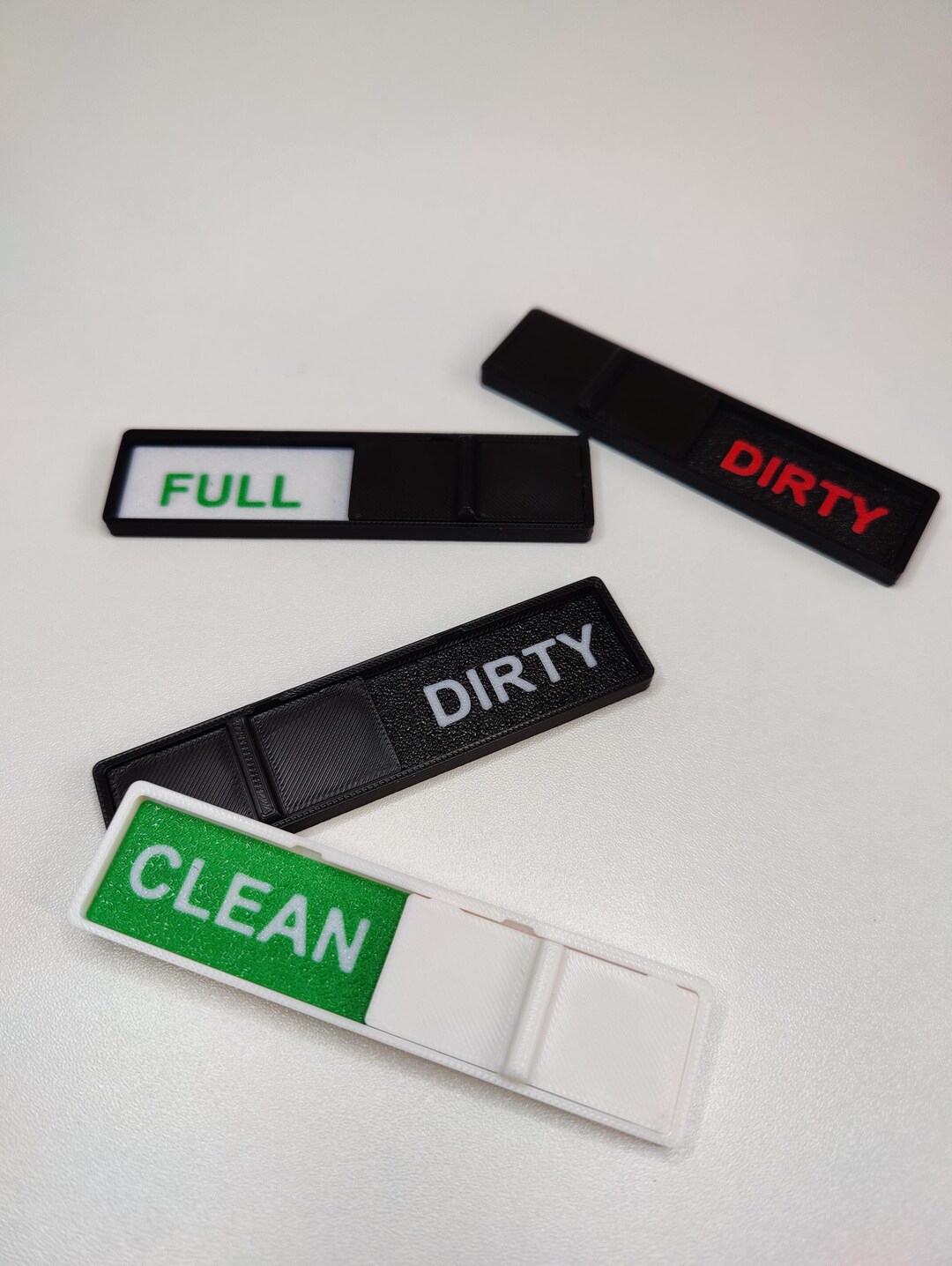 3D Printed Slider Tag. Custom Colour & Text. Dishwasher Clean Dirty ...