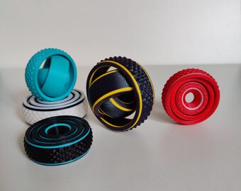 Fidget giratorio impreso en 3D. Juguete giroscópico planetario. Alivio del estrés para el TDAH. Regalo de cumpleaños. Colores personalizados.