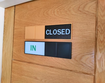 Letrero de puerta personalizado impreso en 3D con soporte magnético. Letrero personalizado para puerta corredera. Letrero moderno para oficina y hogar.