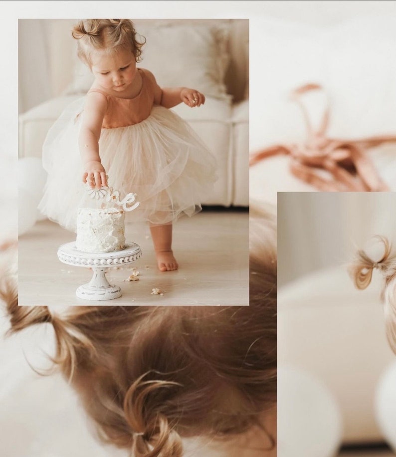 Prinzessinnen Kleid passende Haarband / Tüll Kleid, Ballerina, Tütü Kleid, Nordic, Fashion Baby, Montessori, Geburtstag, Blumenmädchen Bild 8