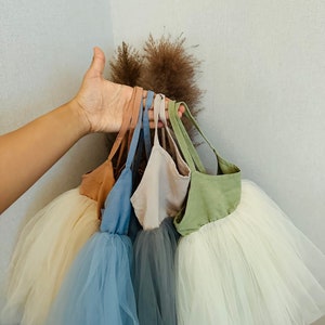 Prinzessinnen Kleid passende Haarband / Tüll Kleid, Ballerina, Tütü Kleid, Nordic, Fashion Baby, Montessori, Geburtstag, Blumenmädchen Bild 1