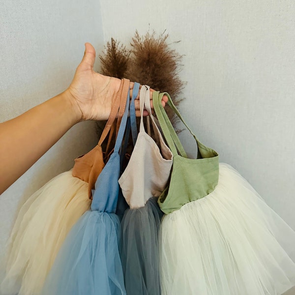 Prinzessinnen Kleid  +passende Haarband / Tüll Kleid, Ballerina, Tütü Kleid, Nordic, Fashion Baby, Montessori, Geburtstag, Blumenmädchen