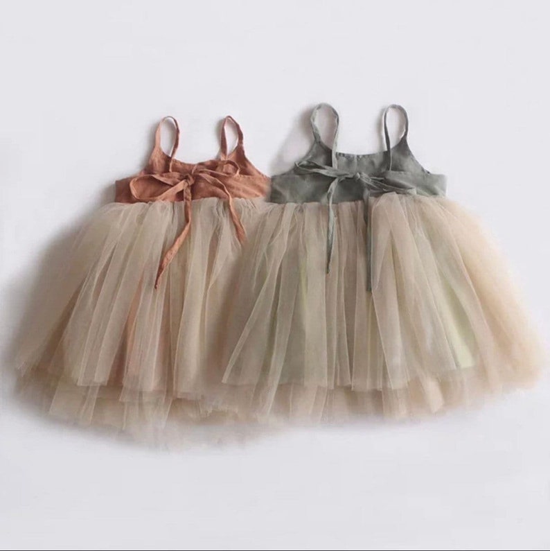 Prinzessinnen Kleid passende Haarband / Tüll Kleid, Ballerina, Tütü Kleid, Nordic, Fashion Baby, Montessori, Geburtstag, Blumenmädchen Bild 3
