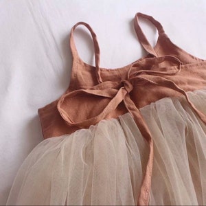 Prinzessinnen Kleid passende Haarband / Tüll Kleid, Ballerina, Tütü Kleid, Nordic, Fashion Baby, Montessori, Geburtstag, Blumenmädchen Bild 5