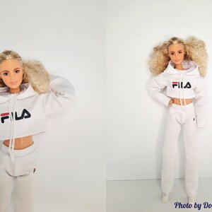 Doll clothes - Set 2 in 1 - Sweatpants, Printed Sweatshirt - Clothes for 1:6 scale doll - 12 inch doll