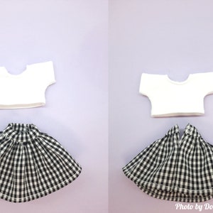 Doll Clothes 3 Sets 2 in 1 Plaid Skirt set , Sweatshirt set , Winter Set 9 Inch Sister Doll Plaid Skirt set