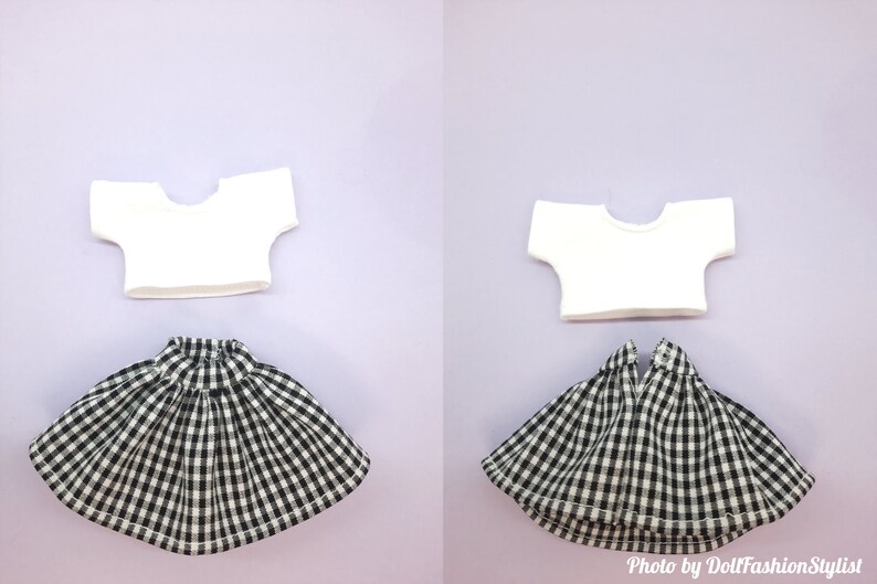 Doll Clothes 3 Sets 2 in 1 Plaid Skirt set , Sweatshirt set , Winter Set 9 Inch Sister Doll Plaid Skirt set