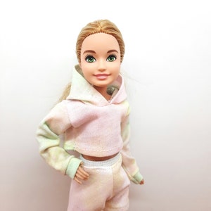 Doll Clothes 3 Sets 2 in 1 Plaid Skirt set , Sweatshirt set , Winter Set 9 Inch Sister Doll image 6